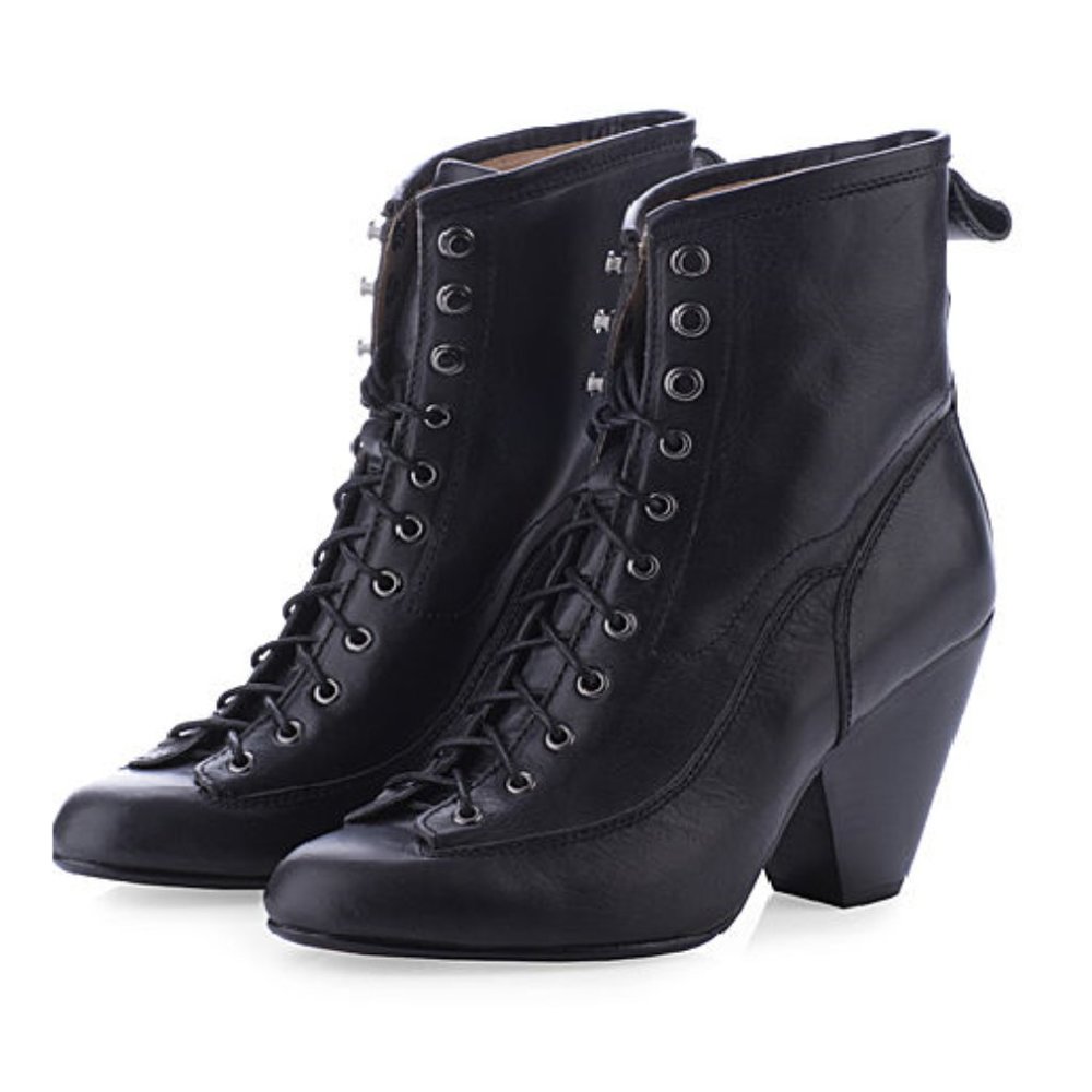 rag & bone Black Leather Lace Up Ankle Boots Euro size 38
